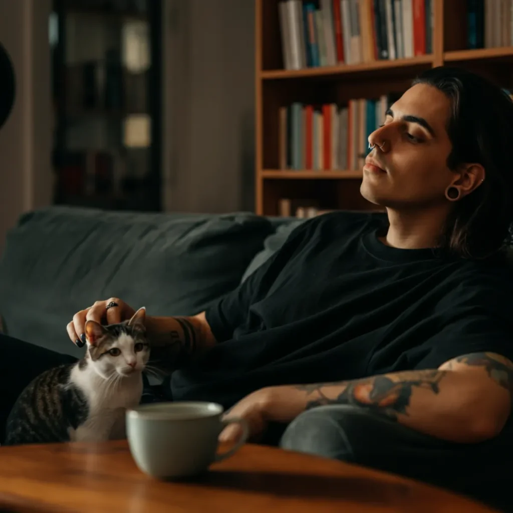 Kirill-relaxing-home-cat